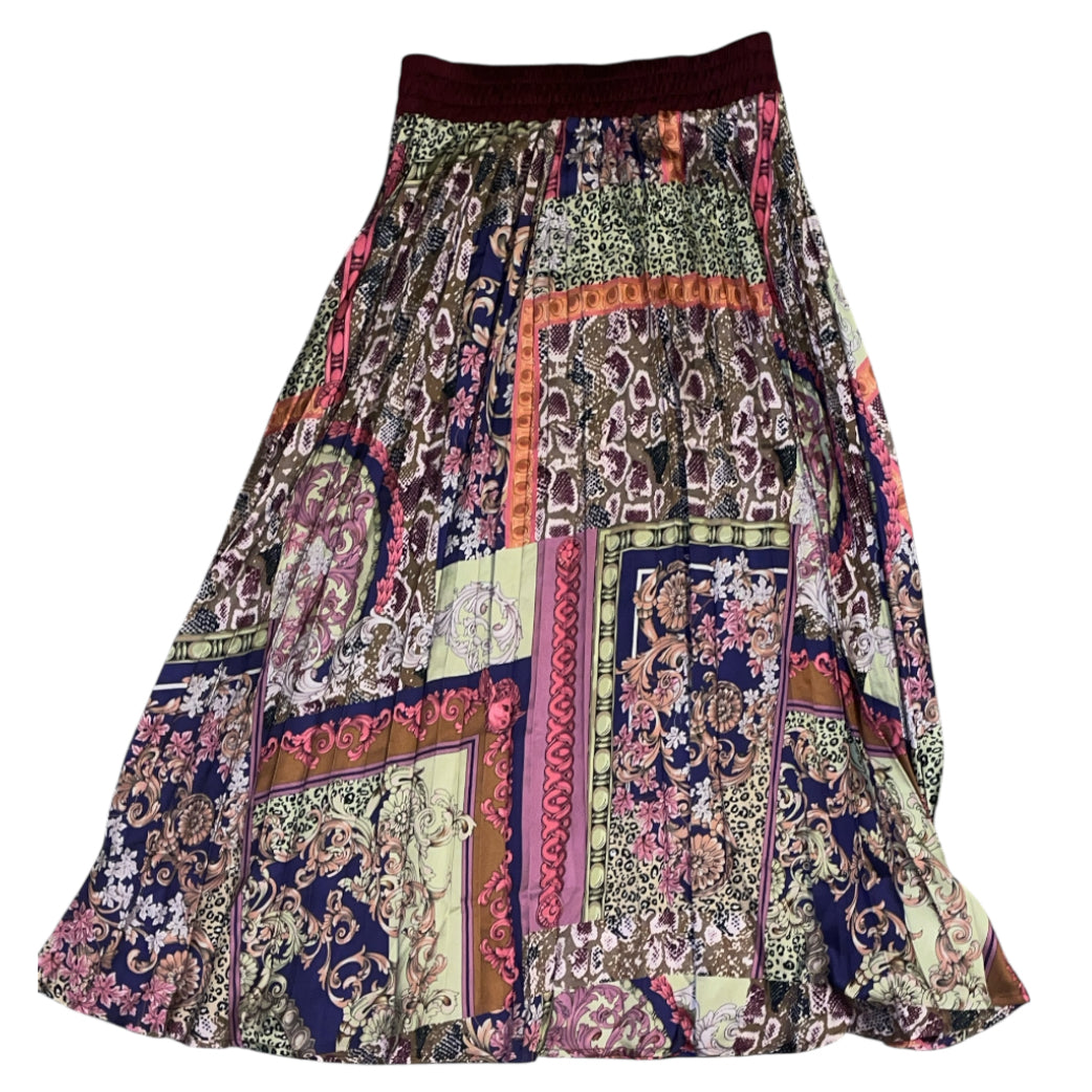 CQ by CQ Patchwork Pleated Maxi Skirt (Medium)