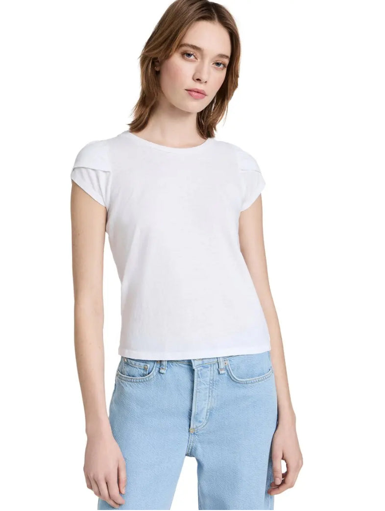 AMO Tulip Sleeve Tee in Butter (Small)