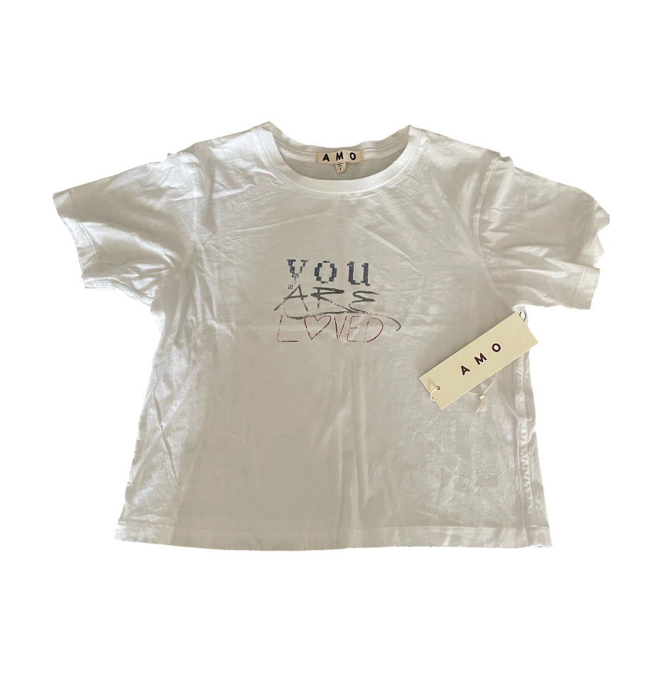 AMO & "YOU ARE LOVED" text printed T-Shirt (Small)