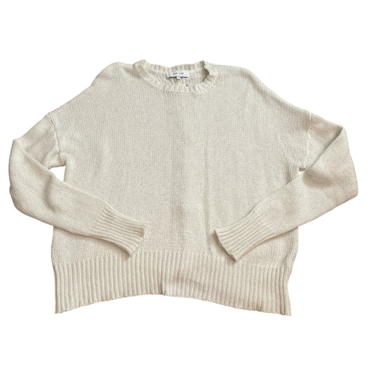 John & Jenn Over Sized Ivory Sweater with Braid Down Back (Large)