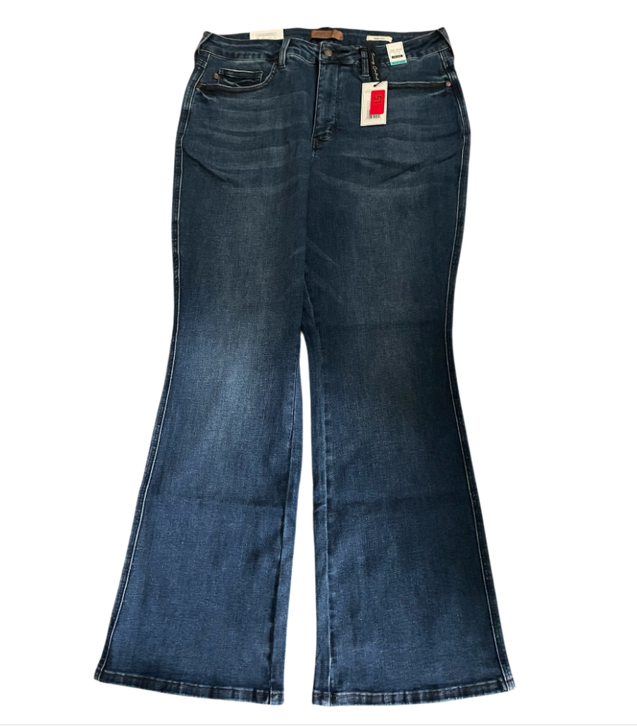 Judy Blue High Waist Flare Jeans Dark Blue Denim (20w)