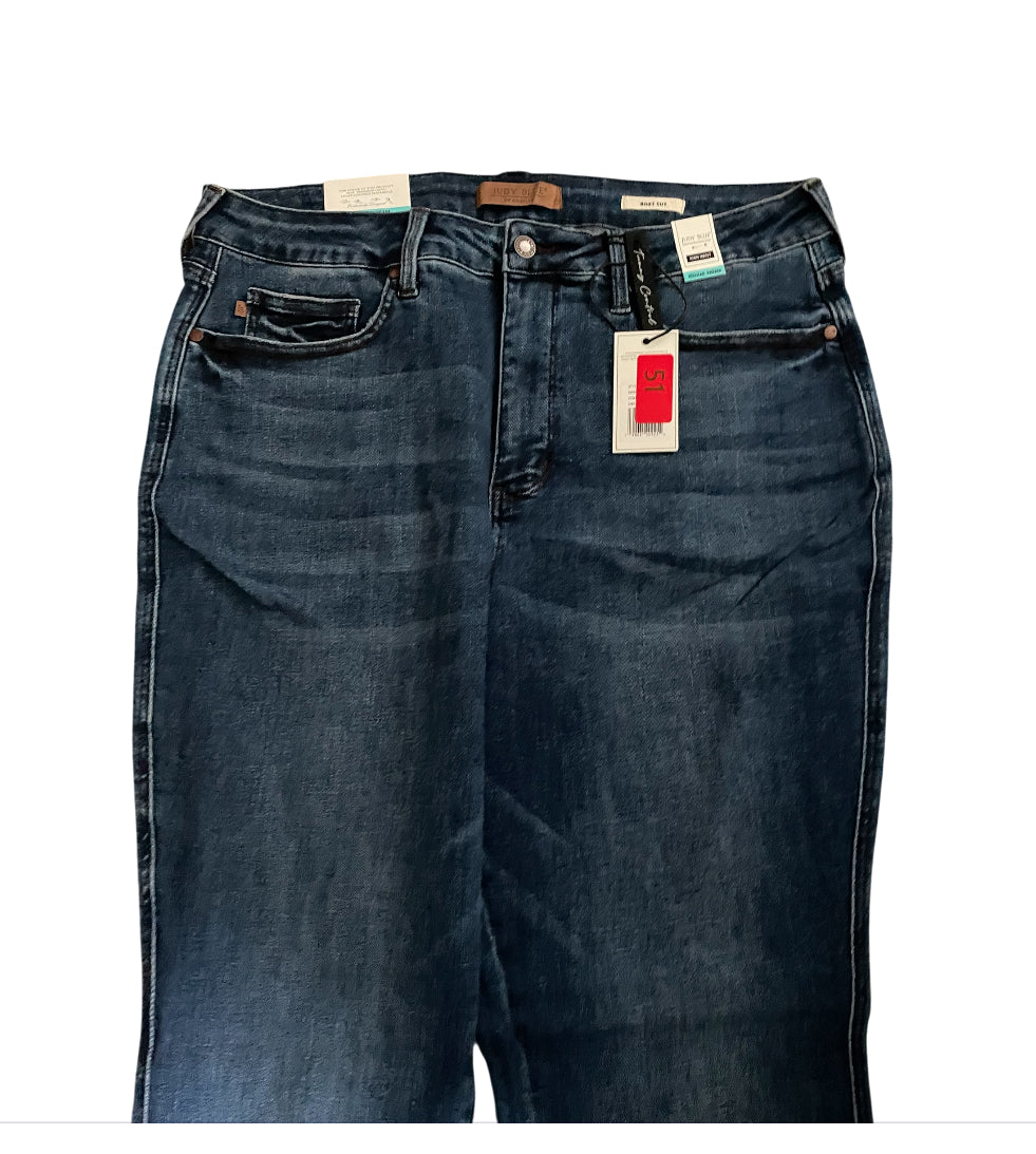 Judy Blue High Waist Flare Jeans Dark Blue Denim (20w)