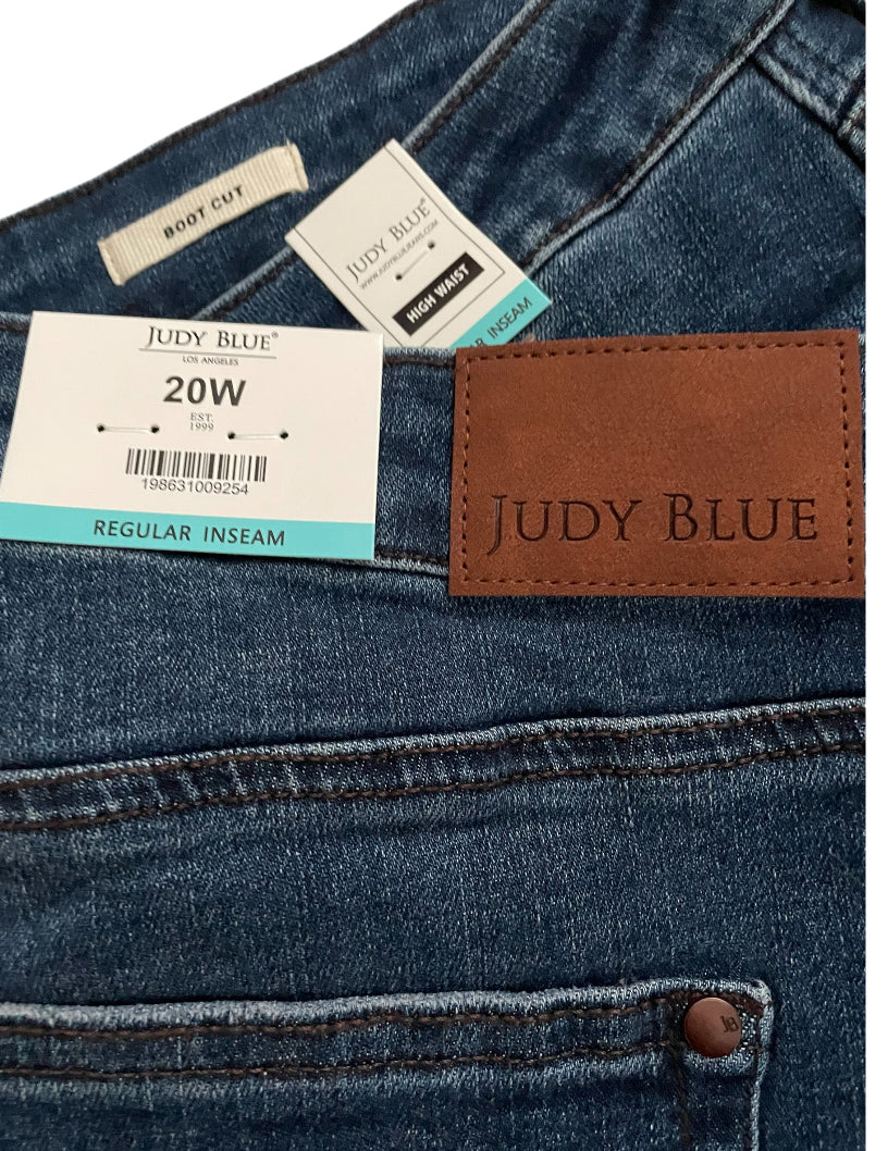 Judy Blue High Waist Flare Jeans Dark Blue Denim (20w)