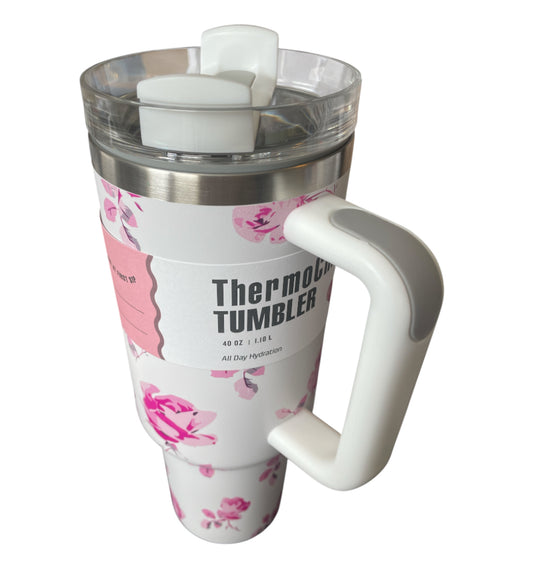 Pink Floral FlowState Tumbler