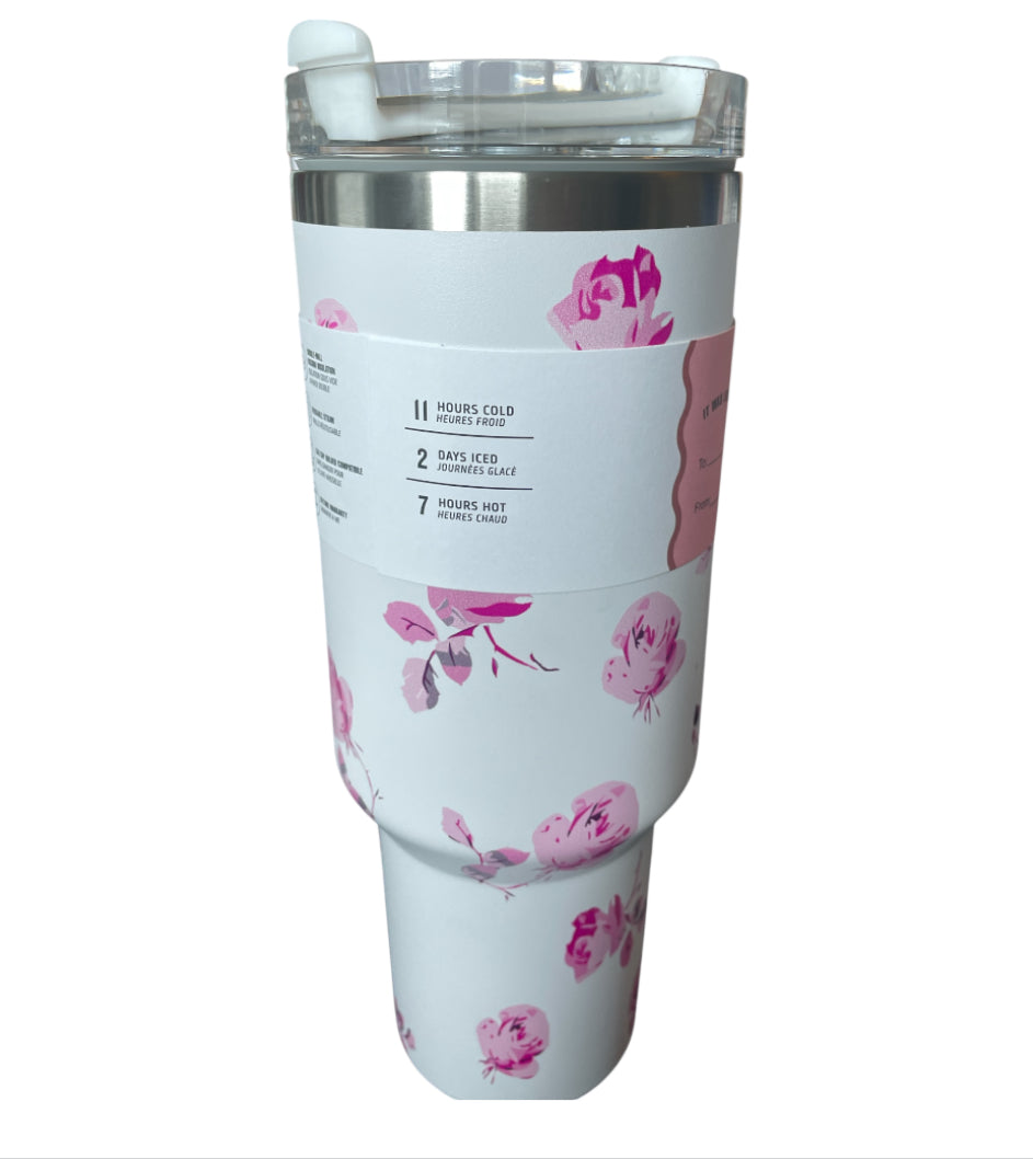 Pink Floral FlowState Tumbler