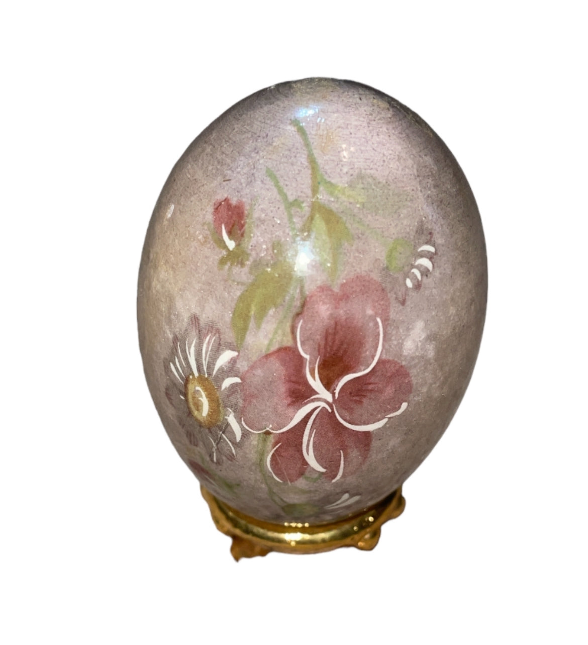 Mid 20th Century Italian Alabaster Flowered Egg