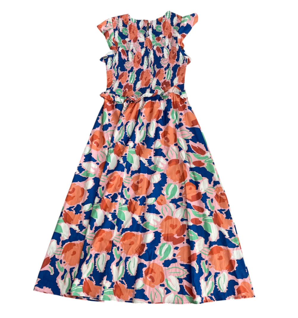 Soul of Curves SMOCK FLORAL MAXI DRESS (1x)