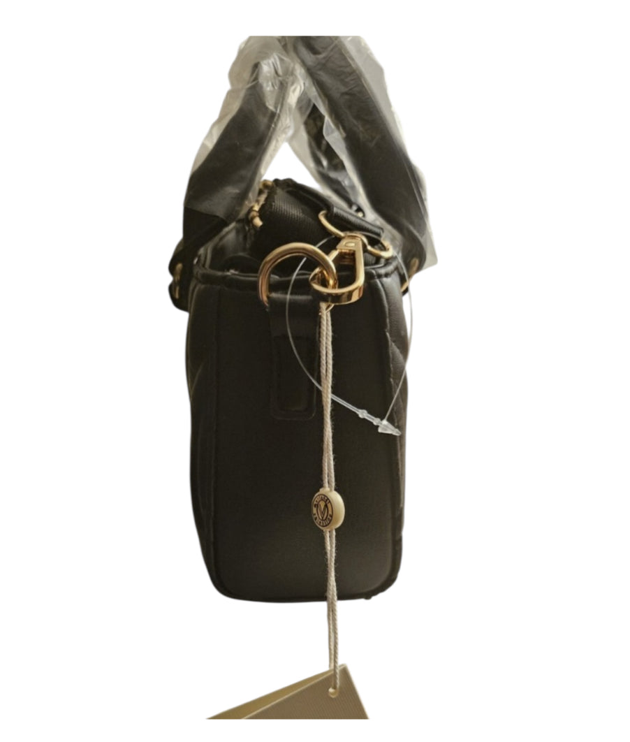 Valentino Orlandi Black Mini Quilted Tote Bag