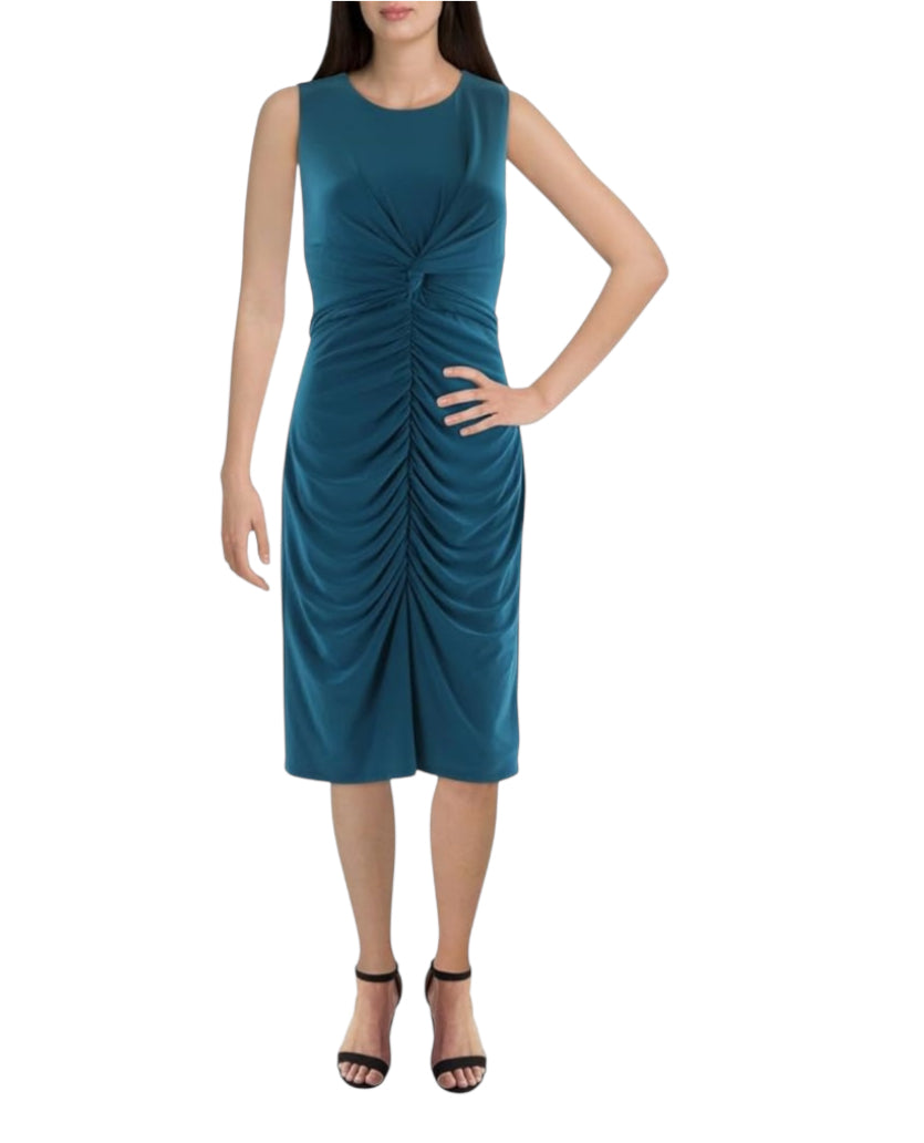 Vince Camuto Ity Bodycon Dress with Ruched Front Skirt (16)