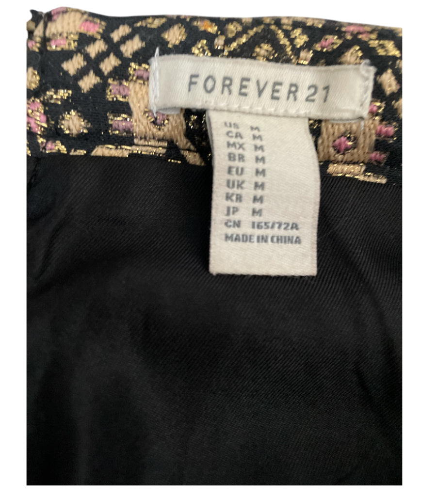 Forever 21 Metallic Jacquard Detail Skirt (Medium)