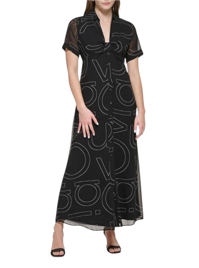 Calvin Klein Letter Print Shirt Dress (2)