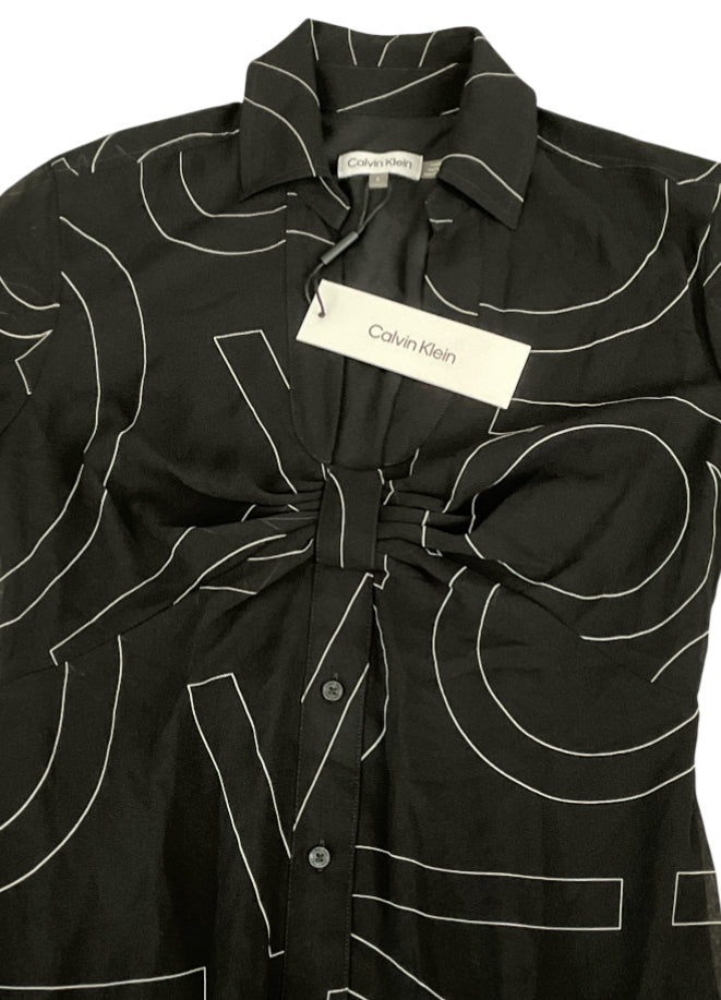 Calvin Klein Letter Print Shirt Dress (2)