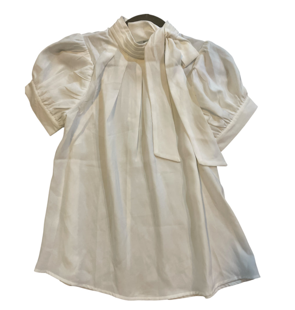 Gracia Ivory Blouse with Bow (Small)