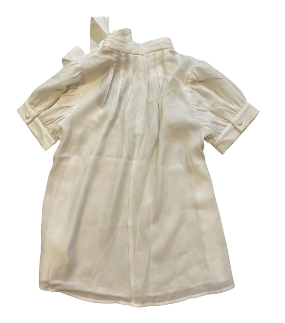 Gracia Ivory Blouse with Bow (Small)