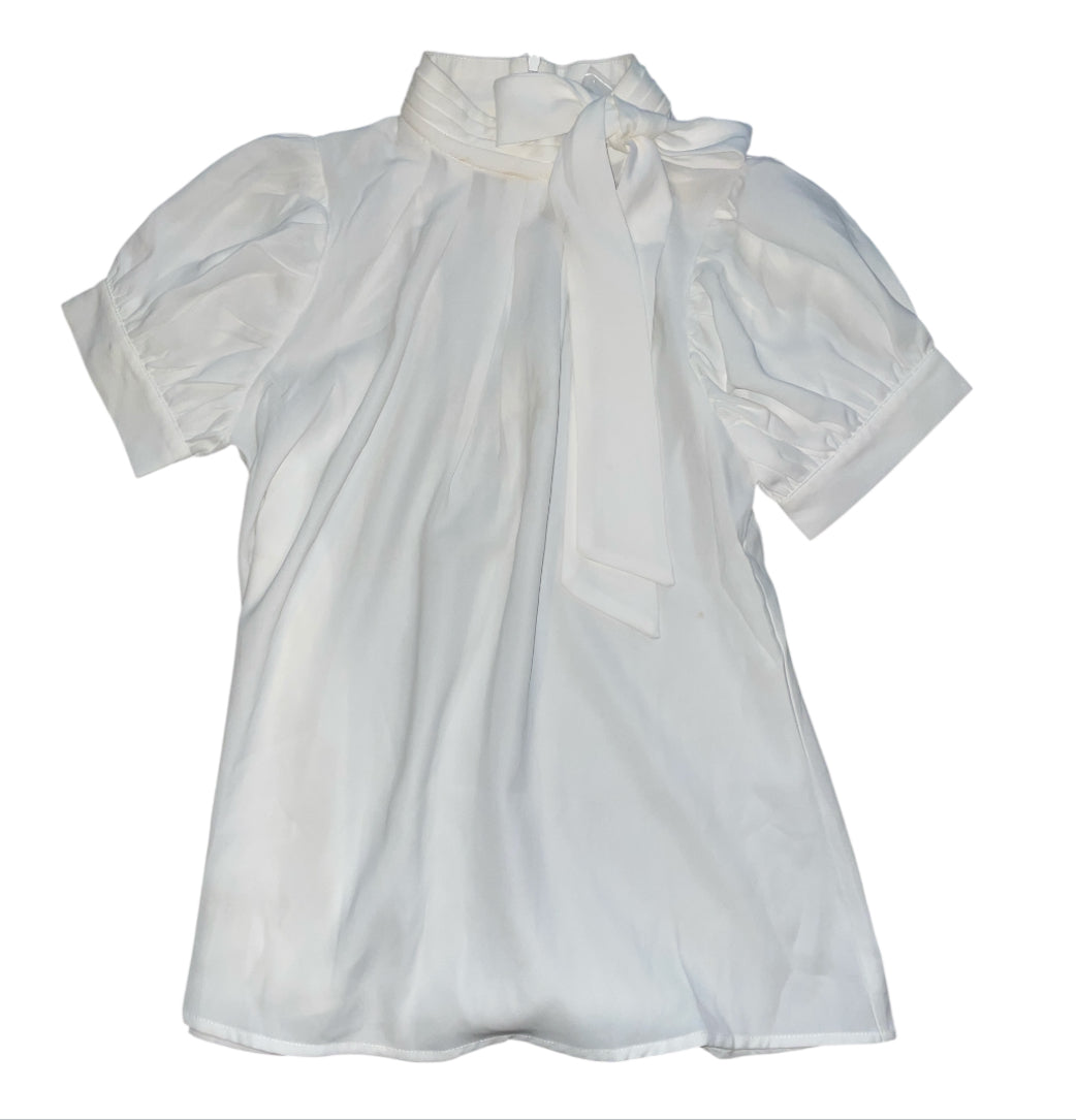 Gracia Ivory Blouse with Bow (Small)