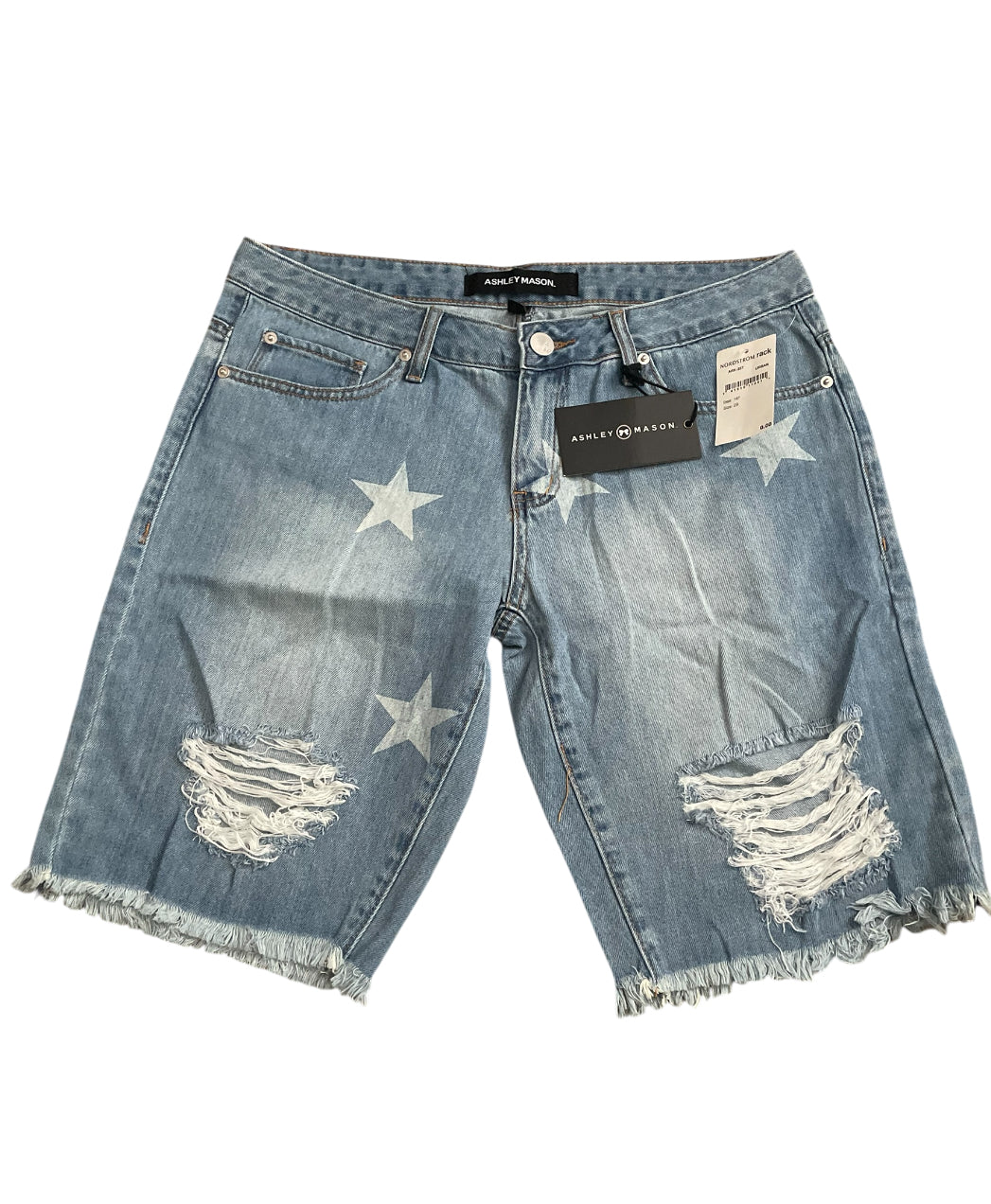 Ashley Mason Bermuda Denim Shorts Distressed Star (29)