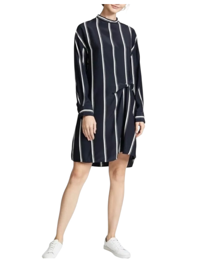 CAARA Navy & White Striped Dress (Small)