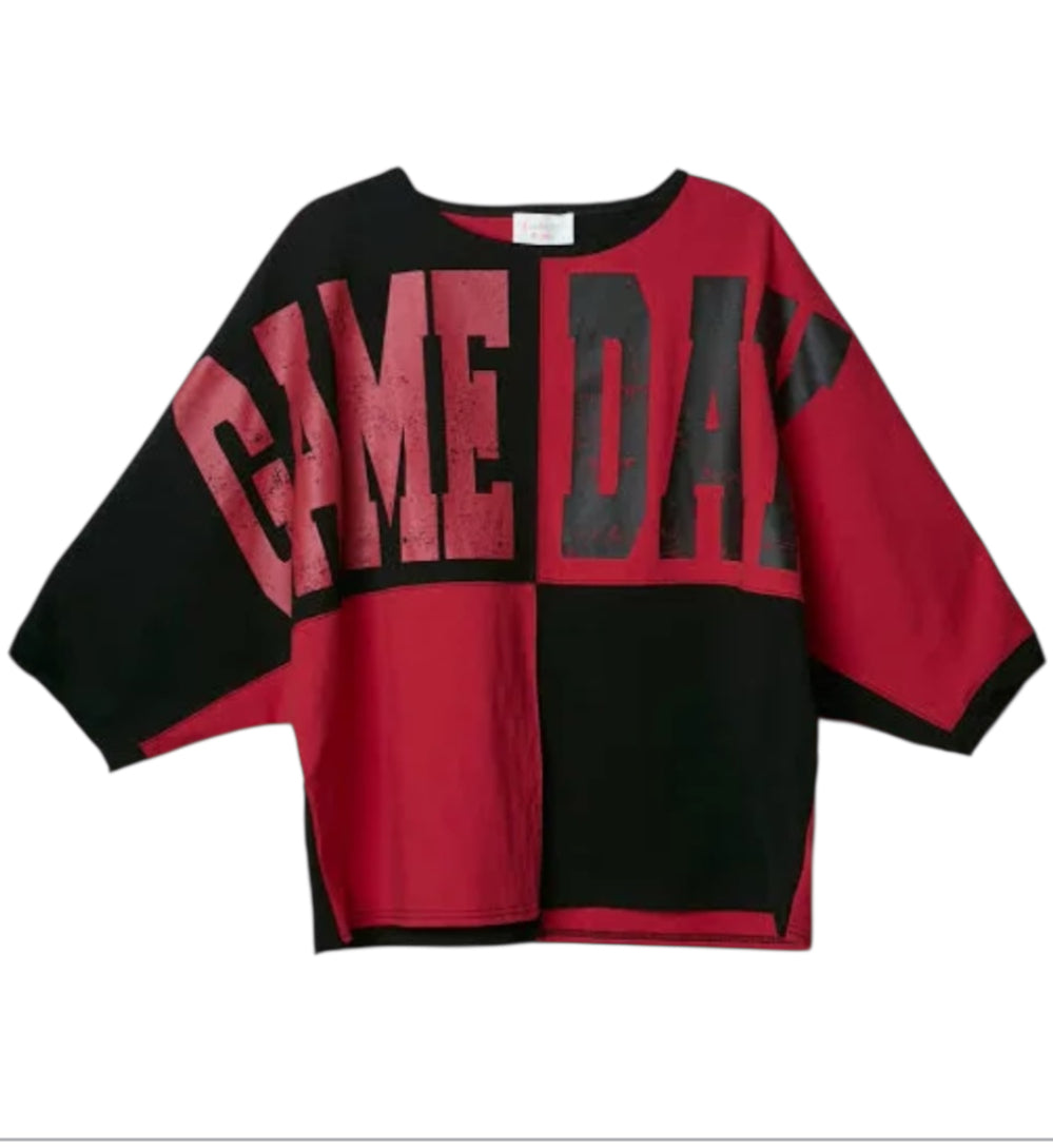 Georgia Game Day Red and Black Oversized Shirt (Large)