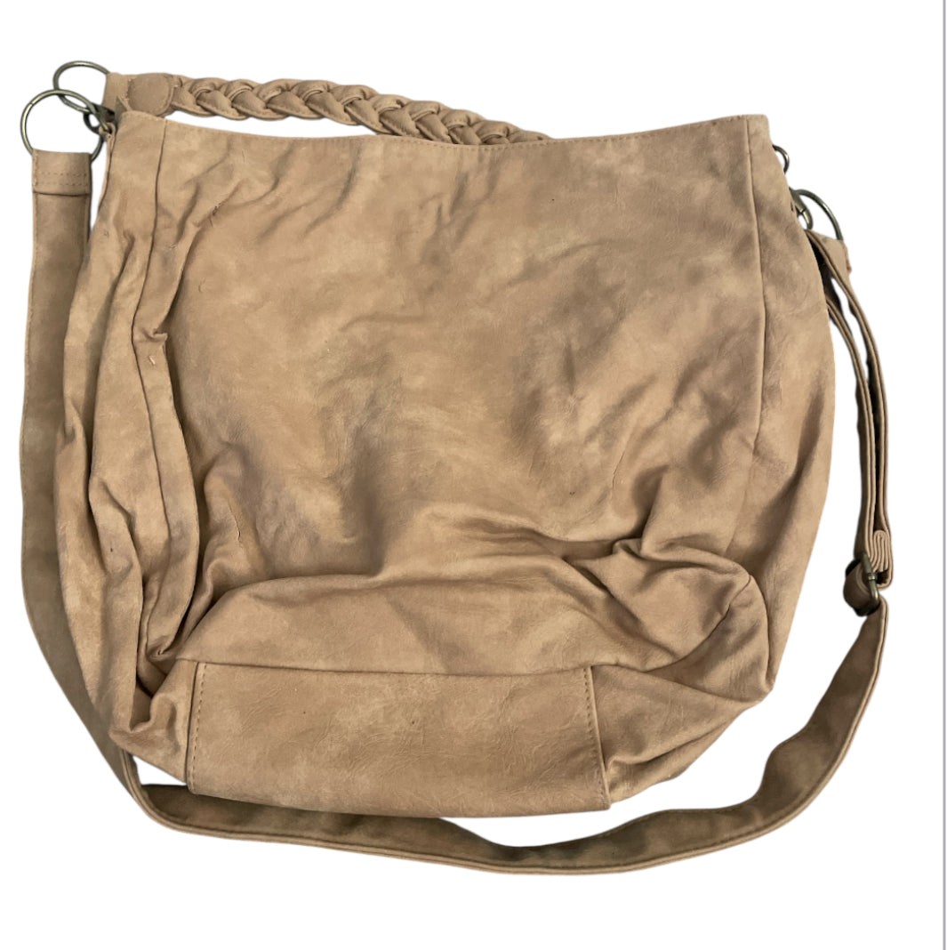 Aldo Vintage Camel Leather Suede Hobo Bag