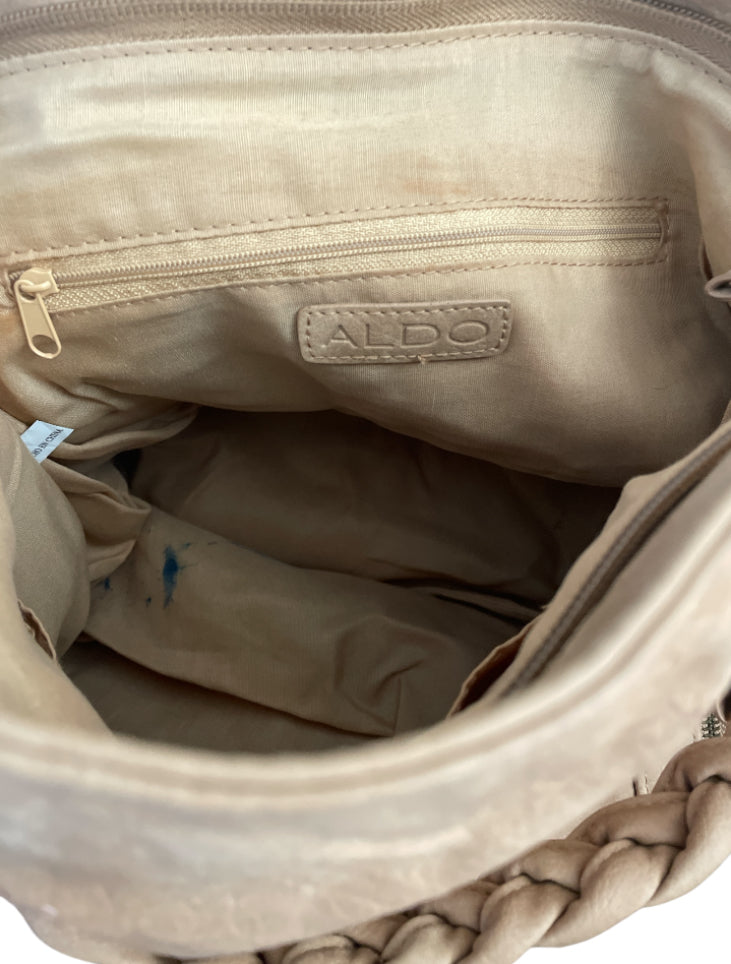 Aldo Vintage Camel Leather Suede Hobo Bag