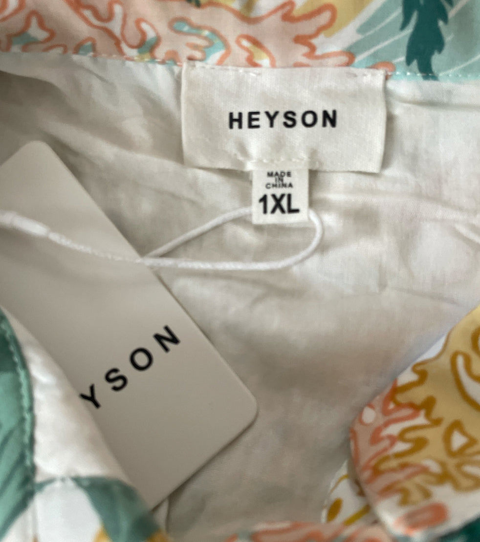 Heyson Sea Life Print Button-Up Dress (1x)