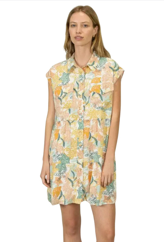Heyson Sea Life Print Button-Up Dress (1x)