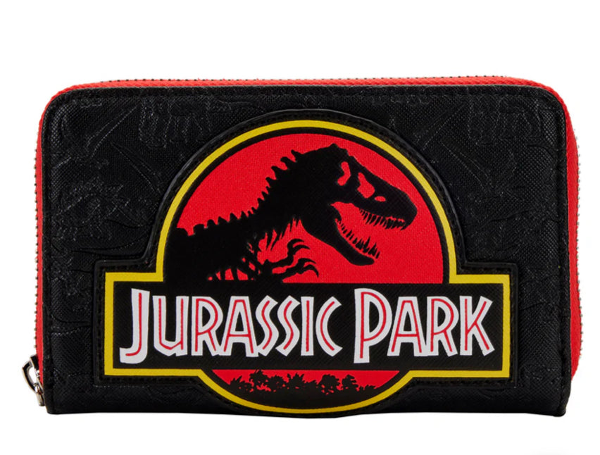 LOUNGEFLY JURASSIC PARK LOGO ZIP AROUND WALLET