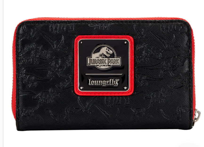 LOUNGEFLY JURASSIC PARK LOGO ZIP AROUND WALLET