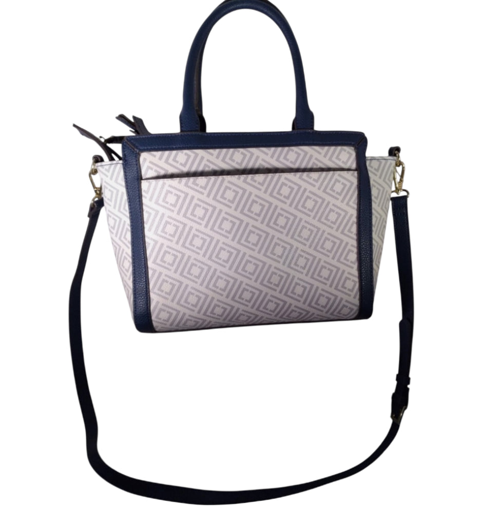 Liz Claiborne Navy & White Tuxedo Tote Bag
