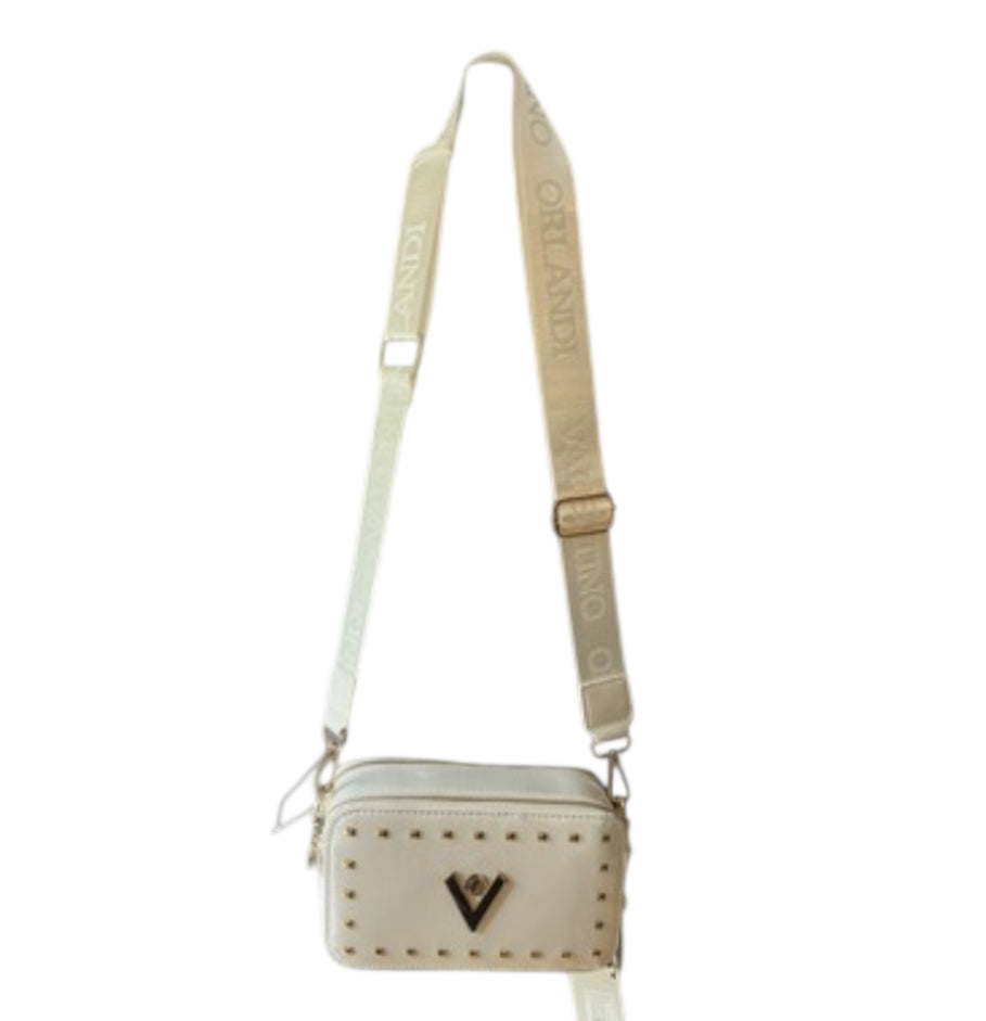 Valentino Orlandi Glossy White Studded Bag