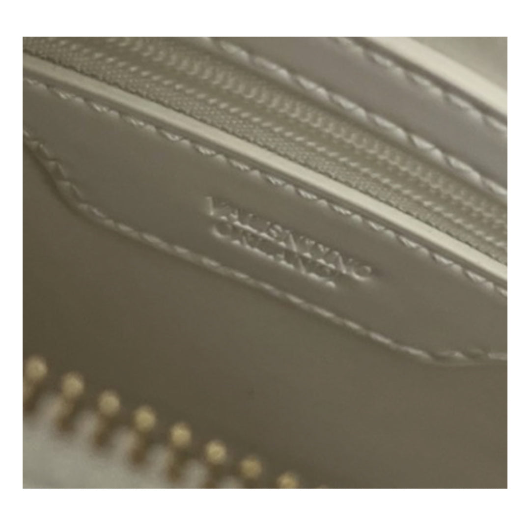 Valentino Orlandi Glossy White Studded Bag