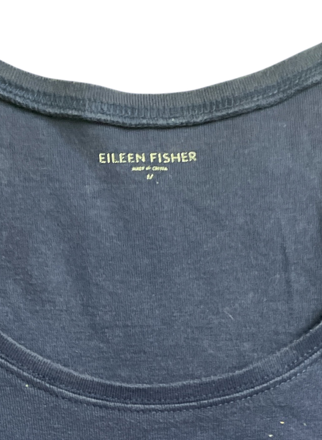 Eileen Fisher Navy Blue Scoop Neck Top.(Medium)