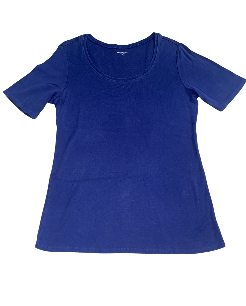 Eileen Fisher Navy Blue Scoop Neck Top.(Medium)