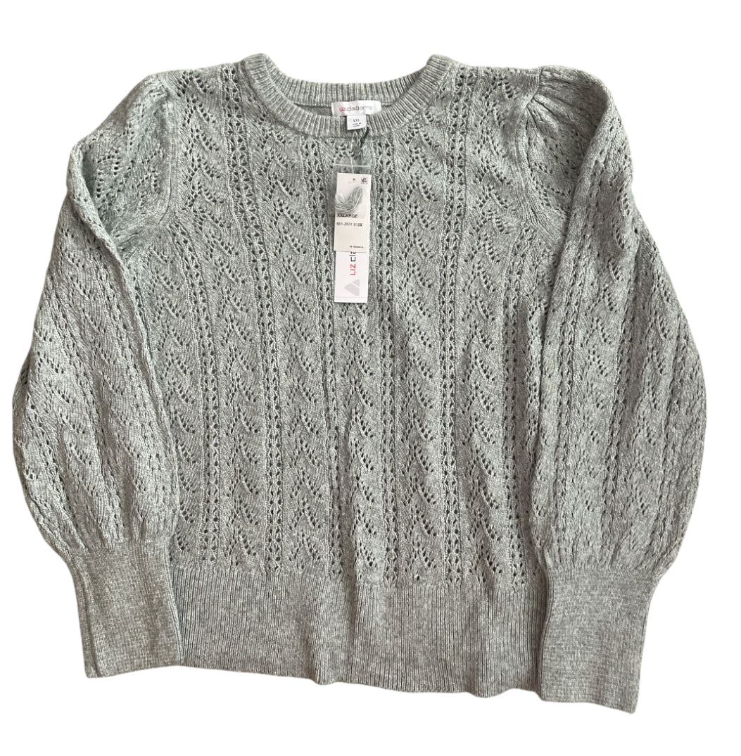Liz Claiborne Pointelle Mixed Stitch Sweater (XX-Large)