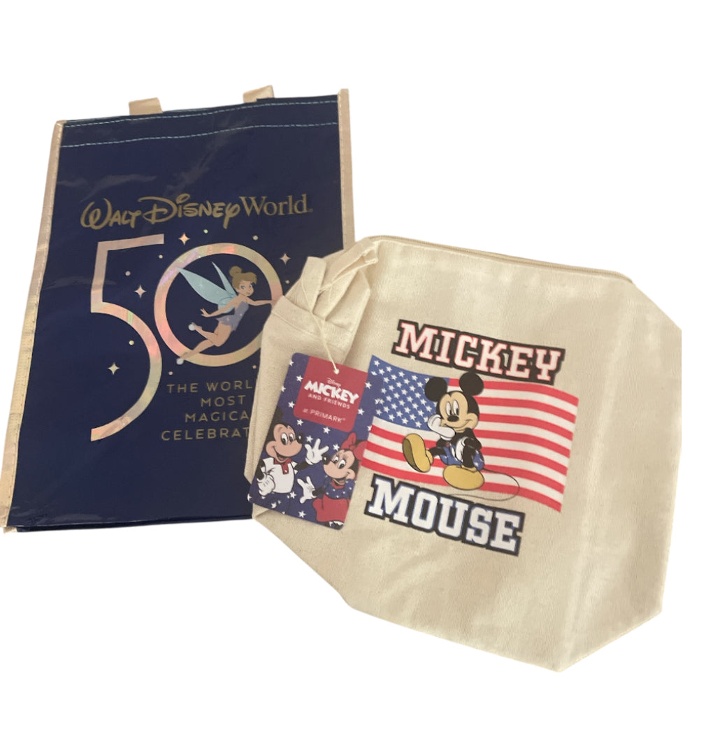 Disney World 50th Anniversary Celebration Bag & Canvas Mickey Travel Bag