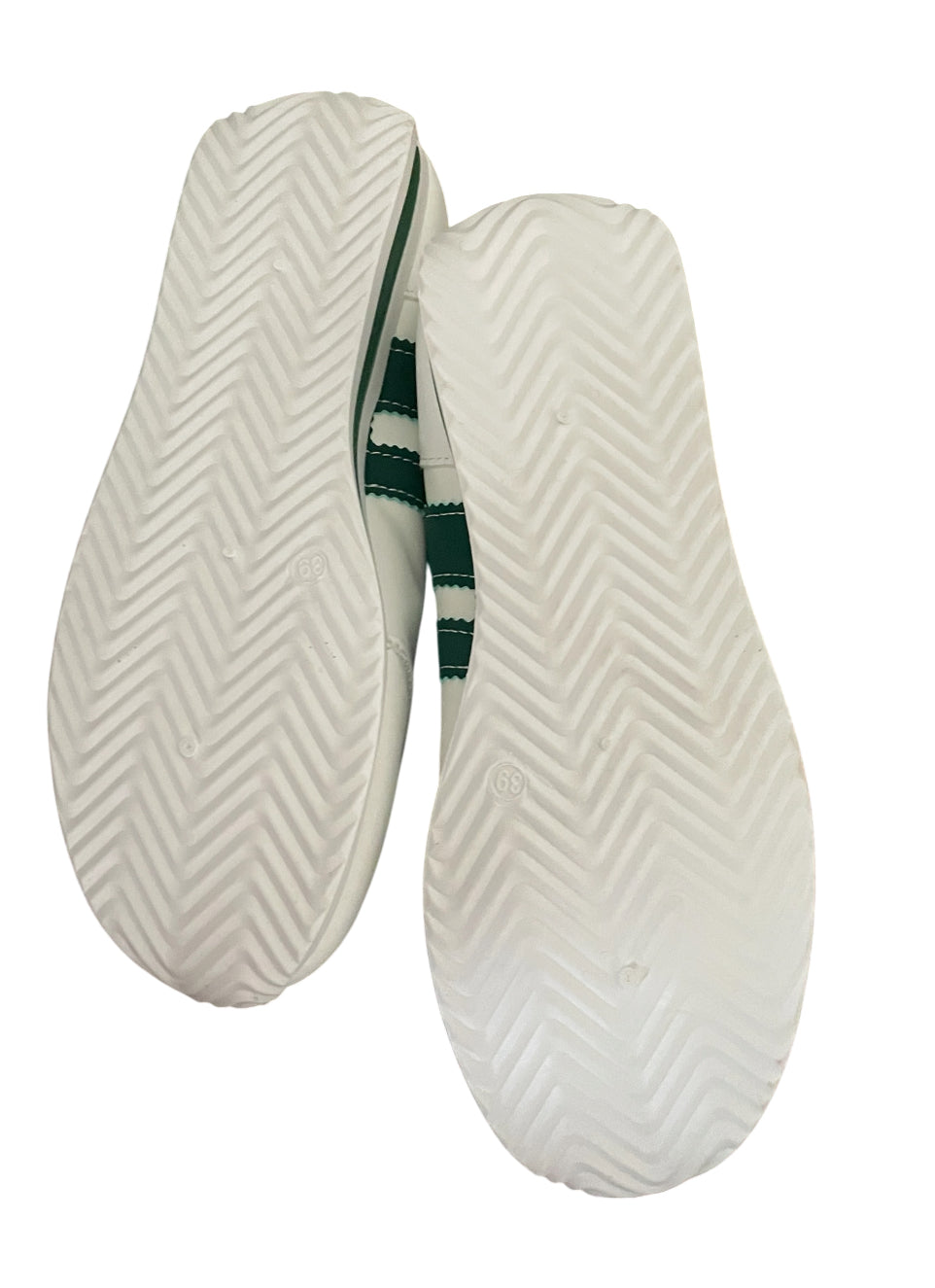 White Athletic Sneakers feature Prominent Green Stripes (8)