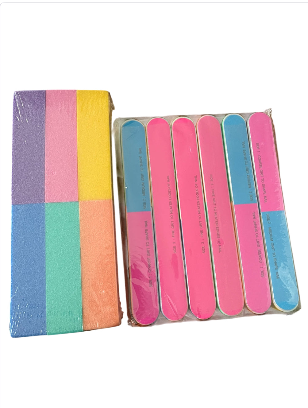 Natural and Acrylic Nail Buffing Blocks + 7 Way Nail File and Buffer Block