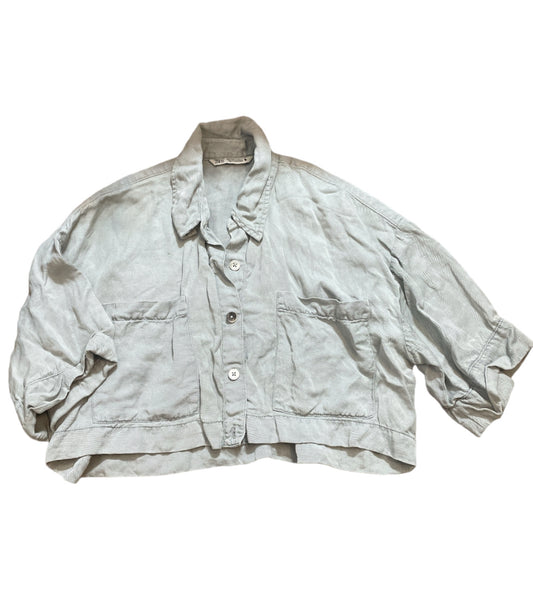 Zara Cropped Button Down Overshirt (X-Small)