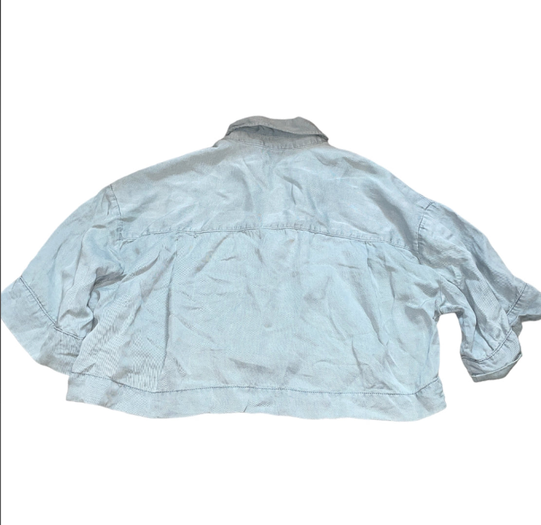 Zara Cropped Button Down Overshirt (X-Small)