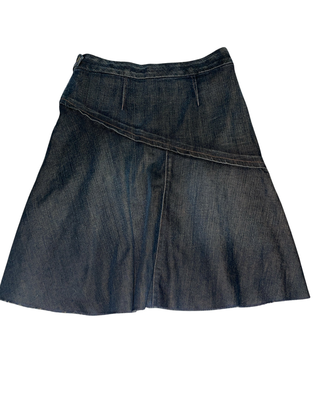 7 For All Mankind asymmetrical tiered or "slanted" panel across the front skirt (27)