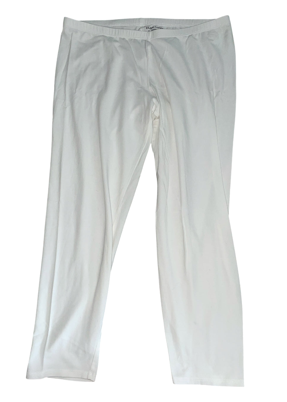 Eileen Fisher White Pull-on Style Cotton Leggings (Medium)