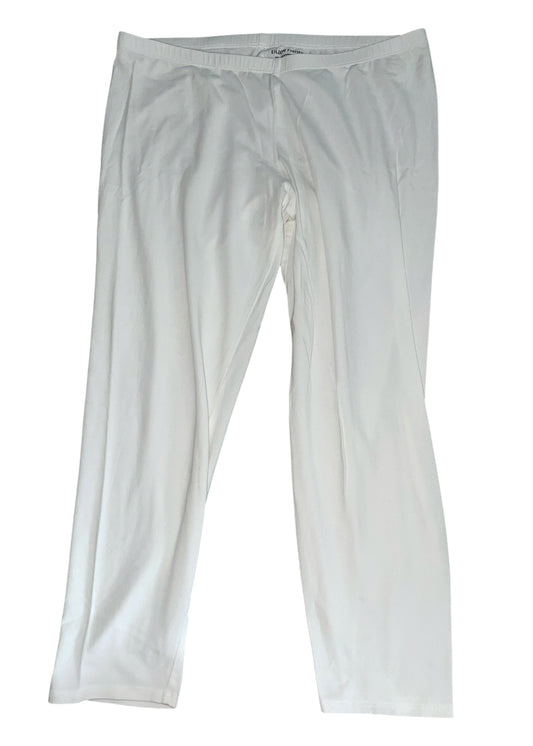Eileen Fisher White Pull-on Style Cotton Leggings (Medium)