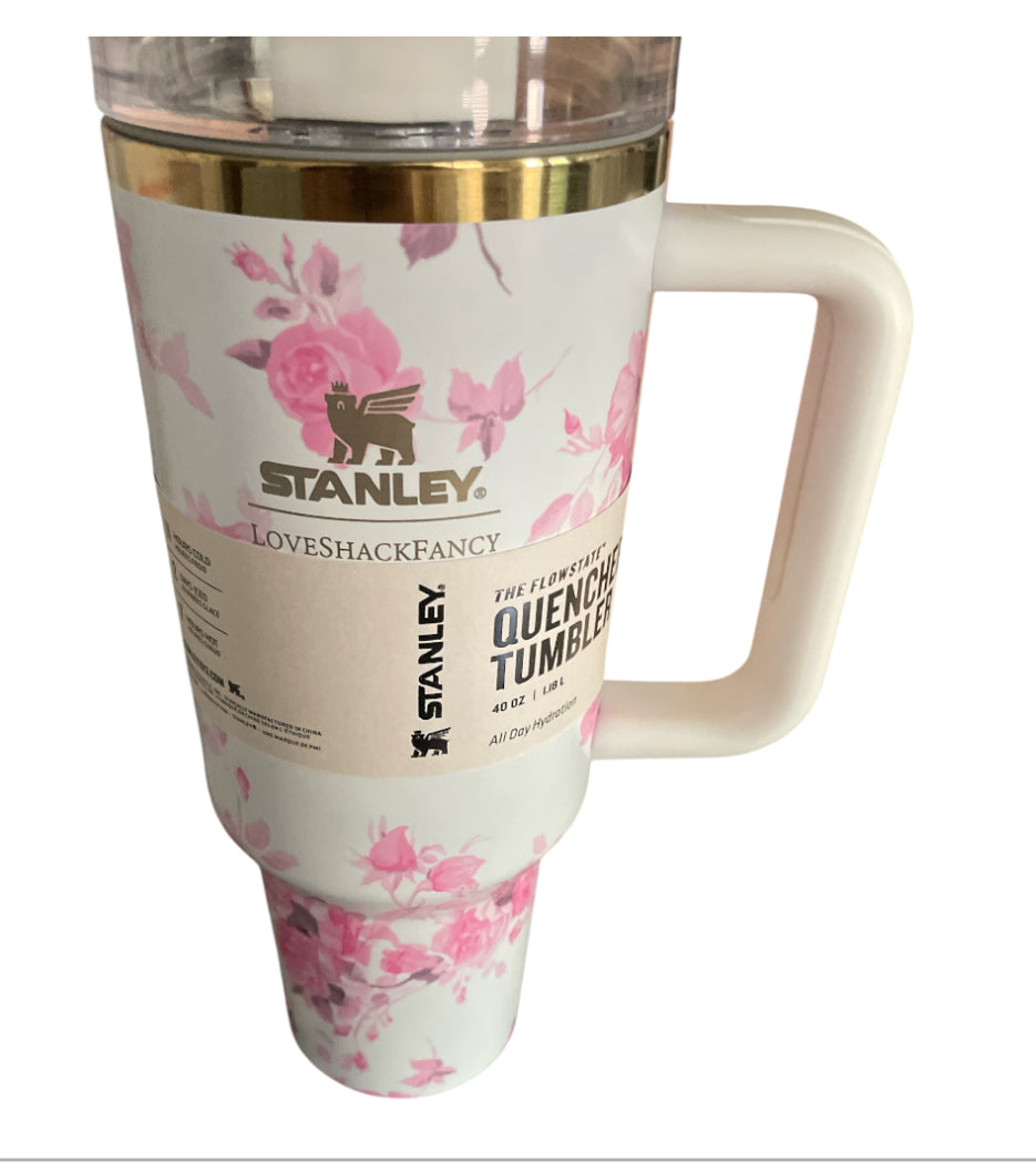 Stanley LoveShackFancy Pink Floral H2.0 Quencher Tumbler
