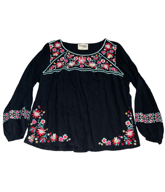 Savanna Jane floral embroidered peasant-style top (2x)