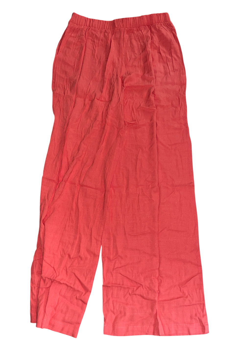 Fashion Space High-Waist Wide Leg Pants set in Coral Pink Linen (Medium)