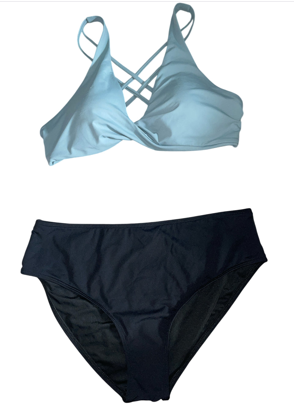 Tempt Me black high-waisted bikini bottoms (Large)