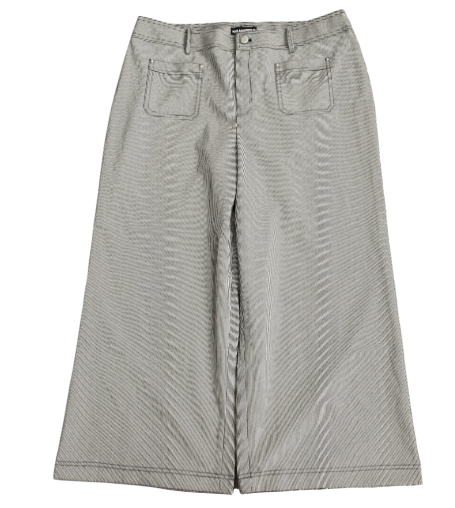 Karl Lagerfeld Paris Railroad Stripe Crop Pant Gray (14)