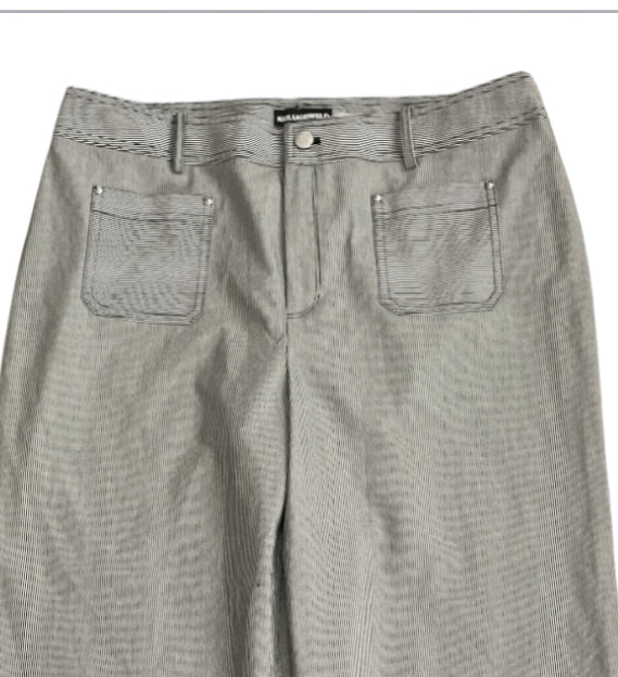 Karl Lagerfeld Paris Railroad Stripe Crop Pant Gray (14)