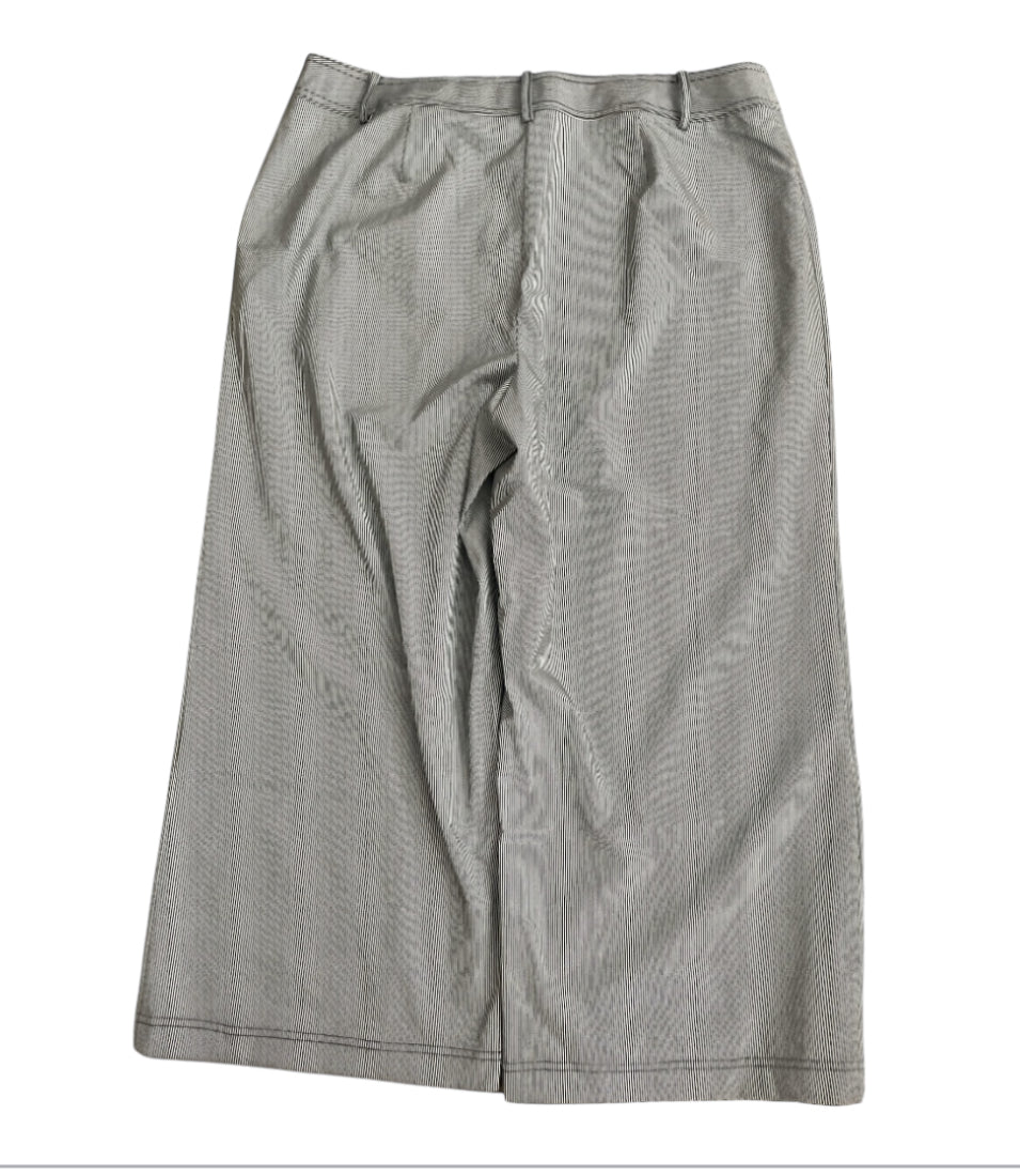 Karl Lagerfeld Paris Railroad Stripe Crop Pant Gray (14)