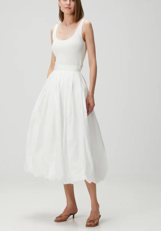 Lovelo White Taffeta Bubble Hem Mini Skirt (Medium)